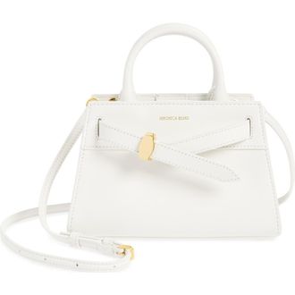 Veronica Beard Mini Dash Leather Top Handle Bag in Off White at Nordstrom