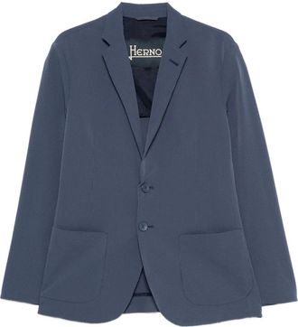 Herno Seersucker Blazer - Heren - Blazers - Blauw - XL - Polyester - Jassen