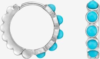 Dower & Hall Medium Azure Turquoise Huggie Hoops in Sterling Silver at Nordstrom