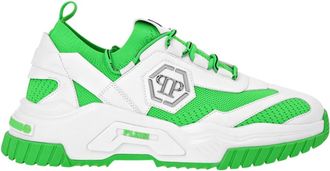 Philipp Plein Schoenen, unisex, Groen, 45 EU, Leer, Predator Sneakers