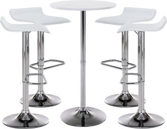 Clp Clp - Juego De Mesa & 4 Taburetes De Bar Esberg Blanco