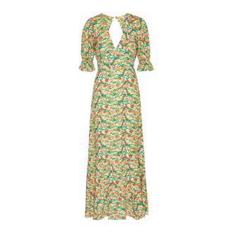 Americandreams Koko Dress Long Open Back - Dames - Casual kleedjes - Veelkleurig - M - Leer - Kleedjes