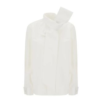 Saint Laurent Lavalli&egrave;re Blouse - Dames - Blouses & Shirts - Wit - Maat: XS Katoen