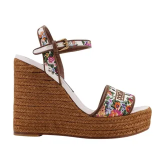 Dolce & Gabbana Wedges, female, Multicolor, Size: 11 US Nappa Leather Wedge Sandals