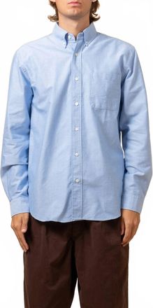 C.O.F. STUDIO Button Down American Oxford Shirt In Light Blue