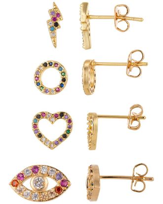 Eyecandy LA Eye Candy La 4 Piece Alice Cz Crystal Stud Set