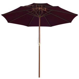 Berkfield Home Double Decker Parasol with Wooden Pole Bordeaux Red 270 cm in Burgundy