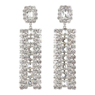 Self Portrait Multi Crystal Oorbellen - Dames - Oorbellen - Grijs - ONE Size - Accessoires
