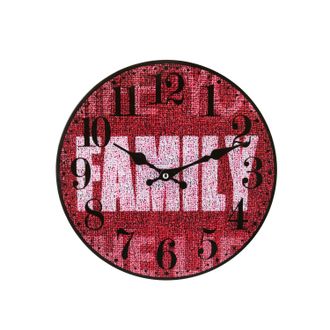 KASANOVA Orologio da parete 30 cm bordeaux scritta Family