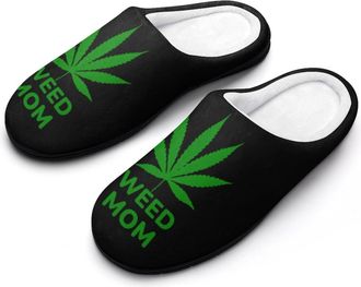 Generic I Love My Weed1 Mom Funny Mens Cotton Slippers Soft Non-Slip Rubber Sole House Slipper Indoor Outdoor