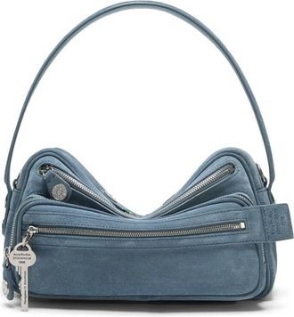 Acne Studios Camero Party Suede Shoulder Bag in Denim Blue at Nordstrom