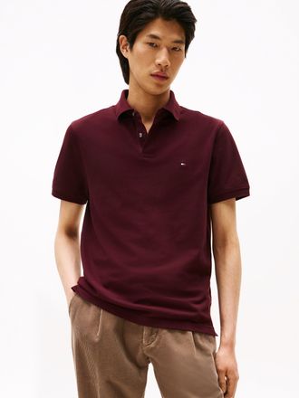 Tommy Hilfiger Poloshirt TOMMY HILFIGER 1985 REGULAR POLO, Herren, Gr. L, rot (deep burgundy), Piqu&eacute;, Obermaterial: 96% Baumwolle, 4% Elasthan, hoch geschlossener Au