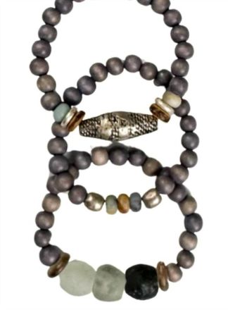 Twine & Twig Womens Trio Stack Bracelet Set In Mountaintop
