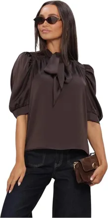 Lina Locchi Dames, Blouses & Shirts, Bruin, Maat: XL