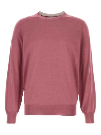 Brunello Cucinelli crew-neck sweater - men - Cashmere/Silk - 48 - Pink