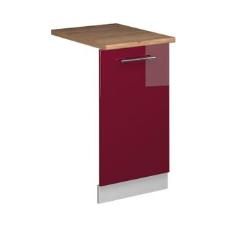 Vicco Panel Frontal Del Lavavajillas Fame-line, Rojo Burdeos Alto Brillo, 45 Cm, Et Roble Vicco