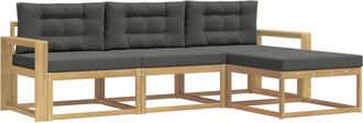 vidaXL Conjunto De Sof&aacute;s De Exterior 4 Uds. Blanco Y Antracita Vidaxl