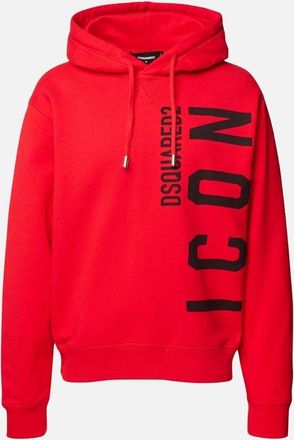 Dsquared2 Mens Dsquared2 Red Hoodie Large Black Icon Logo - Size: 40
