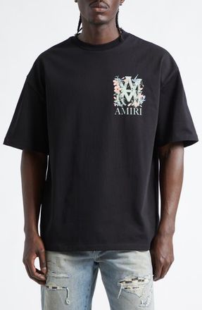 Amiri MA Floral Oversize Graphic T-Shirt in Black Archived at Nordstrom, Size Xxx-Large