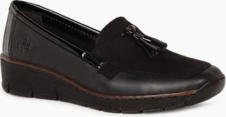 Rieker Womens Grade Womens Tassel Loafers - Black - Size: 6.5