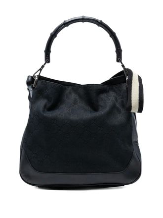 Gucci 2000-2015 GG Canvas Bamboo Web satchel - women - Canvas/Leather - One Size - Blue