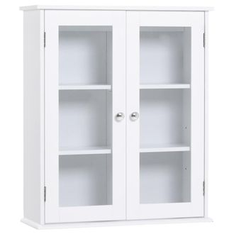 Kleankin Armario de pared ba&ntilde;o 55x20x65 cm blanco
