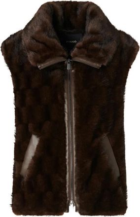 Pinko Glossinia Gilet Aspen Aspetto - Dames - Bodywarmers - Bruin - M - Jassen