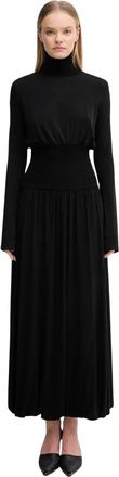 Sportmax Cine Maxi Jurk - Dames - Maxi kleedjes - Zwart - S - Polyester - Kleedjes