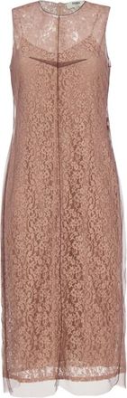 Fendi Midi Dresses, female, Pink, Size: XS Blooming Lace Midi Dress