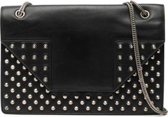 Saint Laurent Pre-owned Shoulder Bags, female, Black, Size: ONE SIZE Pre-owned Studded Shoulder Bag