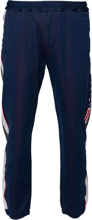 Fendi monogram-pattern track pants - Blue