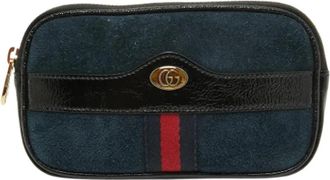 Gucci Pre-owned Fabric gucci-bags - Dames - Vintage Clutch - Blauw - ONE Size - Su&egrave;de - Vintage