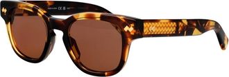 Bottega Veneta Vierkante Acetaat Zonnebril - unisex - Accessoires - Bruin - Maat: 48 MM
