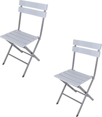 Mobili Rebecca Mobili Rebecca - Rebecca Mobili Juego De 2 Sillas Para Exteriores Plegables De Pl&aacute;stico Acero Para Bares Camping