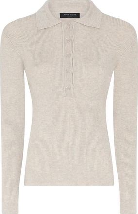 Bruuns Bazaar Anemone BBValea gebreide polo - Dames - Polos - Beige - M - Tops