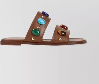 Gianvito Rossi leather embellished flat sandals