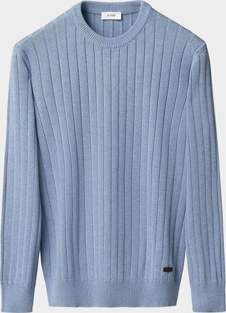 Eton Men & apos;s Structured Cotton Rib-Knit Crewneck Sweater