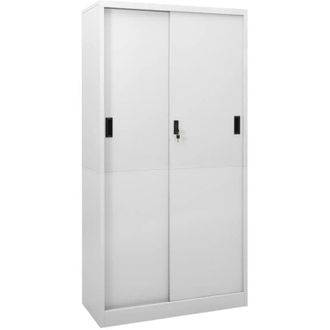 vidaXL Armadio con Anta Scorrevole Grigio Chiaro 90x40x180 cm Acciaio - Vidaxl