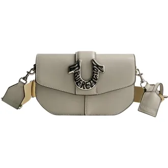 True Religion Shoulder Bag with Signature Logo Accent in Light Grey at Nordstrom