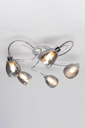 BHS Arya Bathroom Flush Ceiling Light in Silver