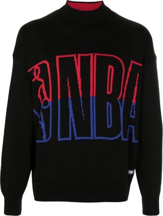 BOSS x NBA logo-print knitted sweatshirt - Black