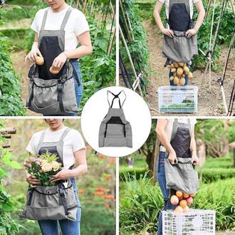 OEM Delantal De Gran Capacidad Para La Recolecci&oacute;n De Fruta Sistema Liberaci&oacute;n R&aacute;pida, Duradero Resistente Desgaste, Imprescindible Cosecha (gris)