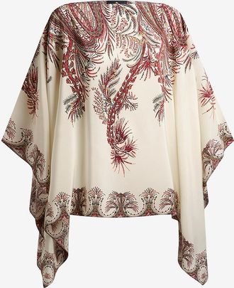 Etro Ponchotop aus Seide Paisley Jungle