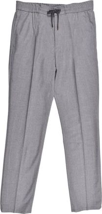 Brunello Cucinelli Gray Virgin Wool Drawstring Trousers, Brand Size 54 (US Size 38)