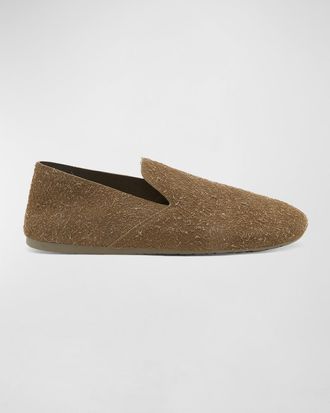 Loewe Mens Campo Brushed Suede Clogs