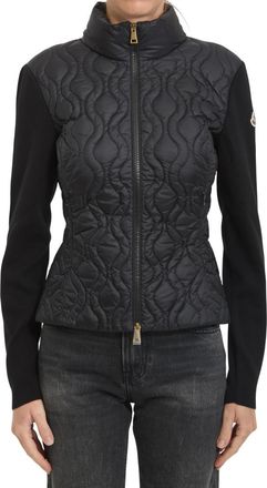 Moncler Black Quilted Mock Collar Jacket