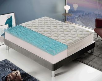 Materassi & Doghe Materassiedoghe - Colch&oacute;n 105x200 De Espuma Viscoel&aacute;stico - Altura 25 Cm - Funda Extra&iacute;ble - 9 Zonas