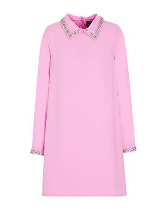 8 by YOOX CR&Ecirc;PE EMBELLISHED L/SLEEVE MINI DRESS