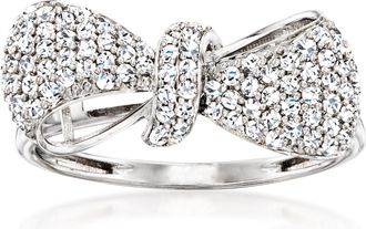 Ross-Simons Diamond Bow Ring in 14kt White Gold