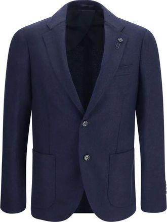 Lardini Giacca Monopetto in Lana e Cashmere - - Jackets - Uomo - Blu - S